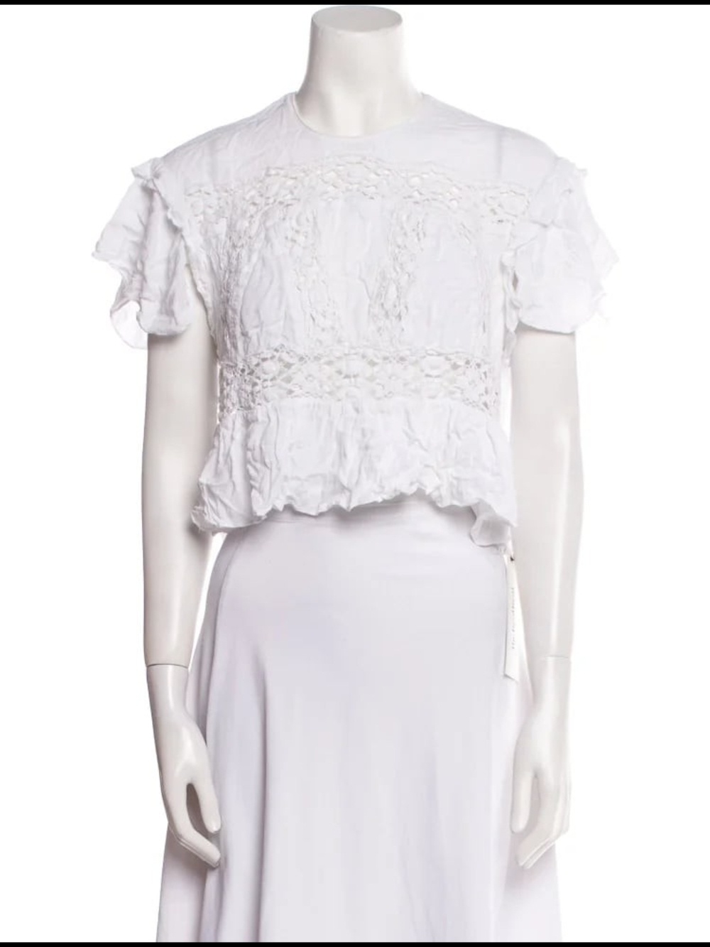 IRO White Lace Ruffle Crop Top 38